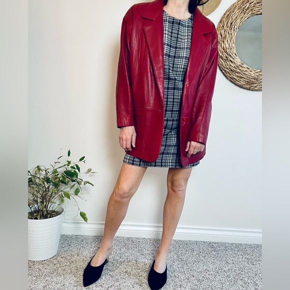 Y2K Preppy Benetton plaid tweed mini dress size Large collegiate private school - Picture 7 of 7